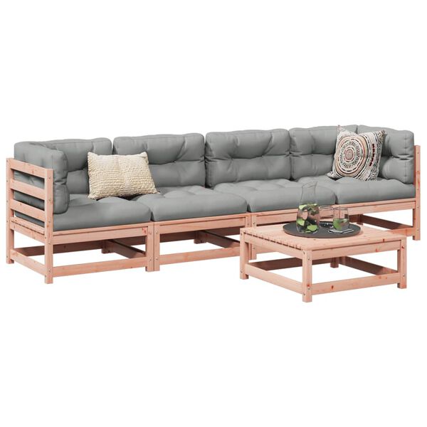 vidaXL Garden Sofa Set Reddish-Brown Solid Douglas Fir wood Large