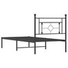 vidaXL Bed Frame Black Powder-Coated Steel Twin Bed Frame Rectangular