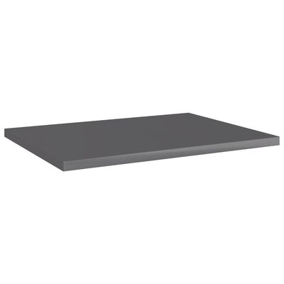 vidaXL Bookshelf Boards 8 pcs High Gloss Gray 15.7"x11.8"x0.6" Chipboard