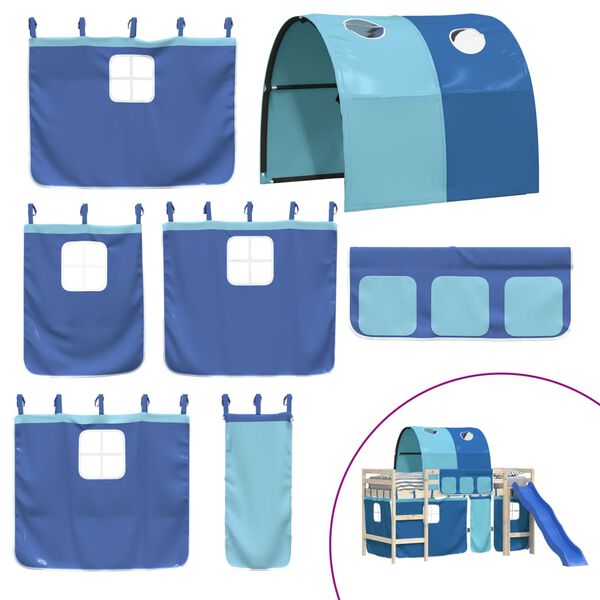 vidaXL Curtain For Loft Bed Blue 100% Polyester Standard Storage