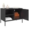 vidaXL TV Cabinet Black Steel 26.8x15.4x19.9 in TV Cabinet Rectangular