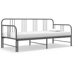 vidaXL Sofa Bed Frame Grey Powder-coated metal 35.4 x 79.0 in