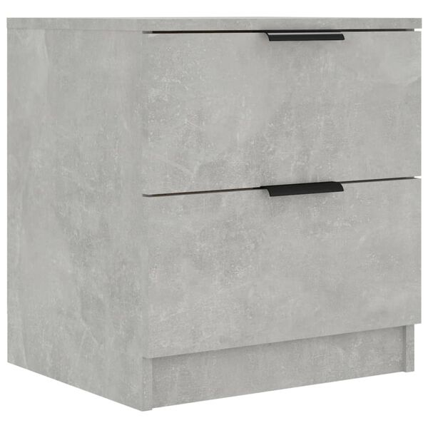 vidaXL Bedside Cabinet Set of 2 Concrete grey Engineered wood Standard
