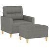 vidaXL Sofa Chair With Footstool Dark Grey