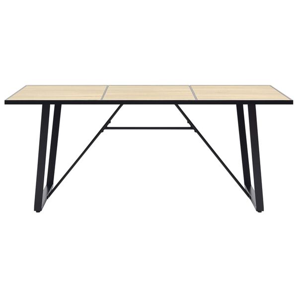 vidaXL Dining Table Oak tabletop and black frame