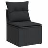 vidaXL Garden Sofa Set Black PE Rattan Modular Garden Sofa Set
