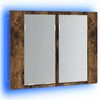 vidaXL LED Mirror Cabinet Smoked oak Engineered wood 23.6 x 4.7 x 17.7 in