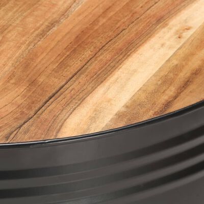 vidaXL Coffee Table Black 26.8"x26.8"x14.2" Solid Acacia Wood