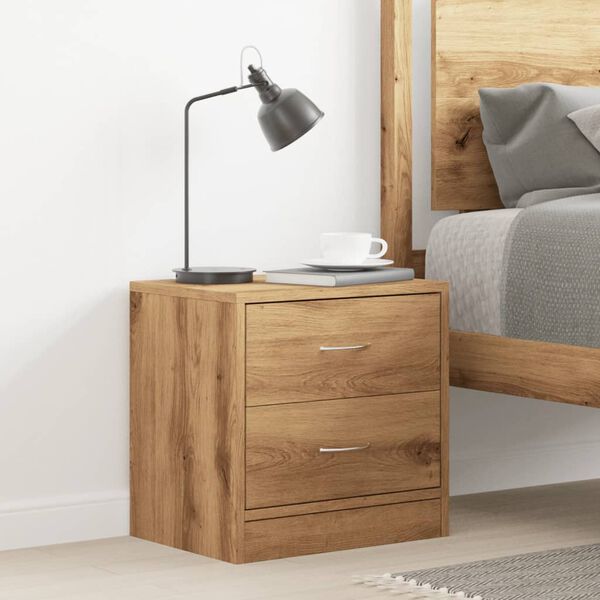 vidaXL Bedside Cabinet Artisan Oak Engineered Wood Medium