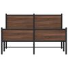 vidaXL Bed Frame Brown Oak Steel, Engineered Wood Double bed size