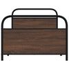 vidaXL Bed Frame Brown oak Steel, engineered wood Twin Bed Frame