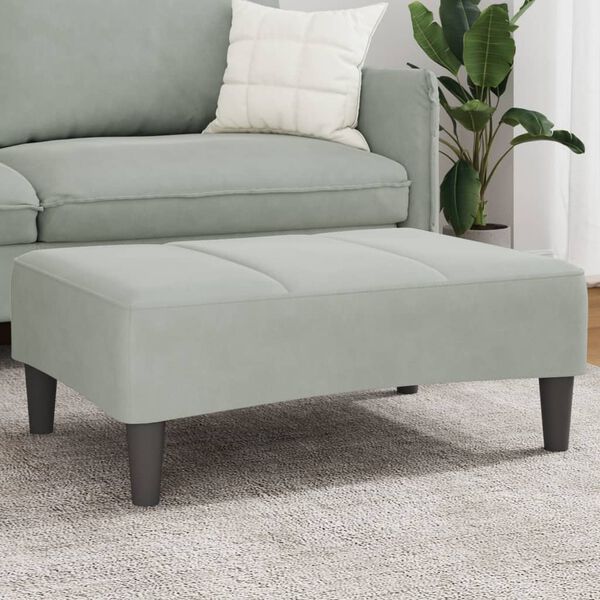 vidaXL Footstool Light Grey Velvet Medium Footrest Footstool