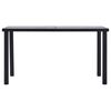 vidaXL Dining Table Black and Concrete Grey MDF, Metal 55.1 x 27.6 in