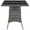 vidaXL Garden Table Grey Poly Rattan Large UV-resistant materials
