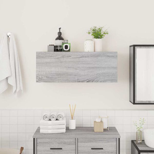 vidaXL Bathroom Wall Cabinet Grey Sonoma Engineered Wood Medium