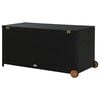 vidaXL Storage Box Black Poly Rattan, Solid Acacia Wood, Powder-Coated Steel