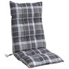vidaXL Highback Chair Cushion Set of 2 Grey Check Pattern