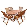 vidaXL Dining Table And Chair Natural Wood Solid Acacia wood Medium