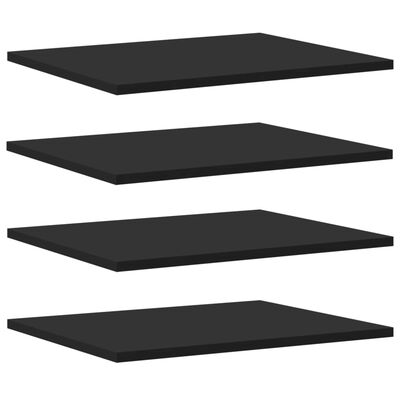 vidaXL Bookshelf Boards 4 pcs Black 15.7"x19.7"x0.6" Engineered Wood