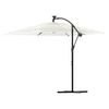 vidaXL Garden Parasol White Fabric (100% polyester), steel, straw Large