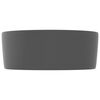 vidaXL Luxury Wash Basin Round Matt Dark Grey 15.7x5.9" Ceramic