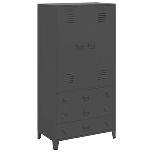 vidaXL Wardrobe Anthracite Metal 35.4x19.7x70.9 in Wardrobe