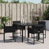vidaXL Patio Chair Black Poly Rattan, Powder-Coated Steel Standard