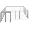 vidaXL Dog Kennel Black Powder-Coated Steel 169.0 sq ft