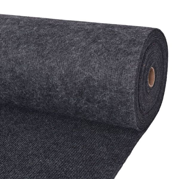 vidaXL Exhibition Carpet Anthracite Polyester 1.2x32.8 ft Rollable