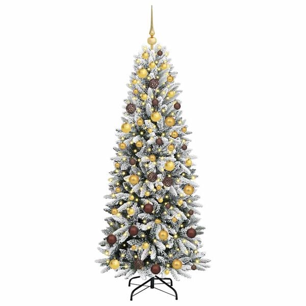 vidaXL Artificial Christmas Tree with 300 LEDs White 70.87 in