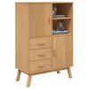 vidaXL Highboard Brown Solid Pine Wood, Engineered Wood Medium Highboard