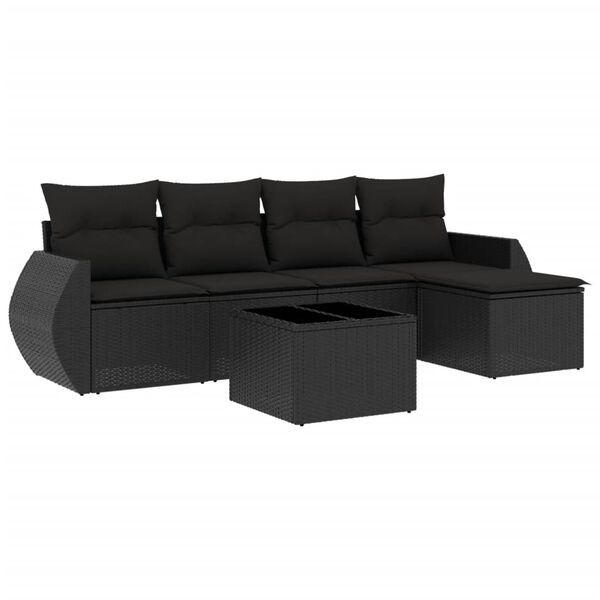 vidaXL Garden Sofa Set Black