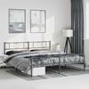 vidaXL Bed Frame Black Powder-coated Steel Double Bed Frame