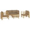 vidaXL Garden Lounge Set Taupe Bamboo, Polyester Medium Modular