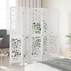 vidaXL Room Divider 5 Panels White Solid Wood Paulownia