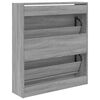 vidaXL Shoe Cabinet Gray Sonoma 31.5"x8.3"x34.4" Engineered Wood