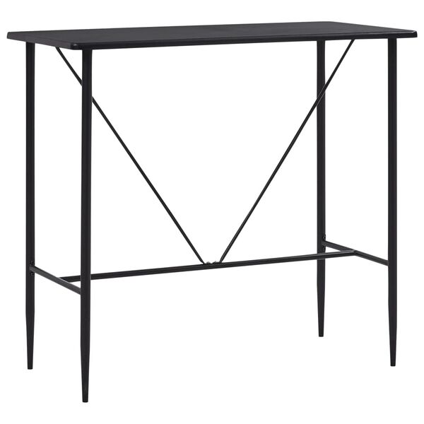 vidaXL Bar Set Black MDF, Powder-Coated Steel, Plastic Standard