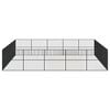 vidaXL Dog Playpen Black Galvanized steel Large Durable Dog Playpen