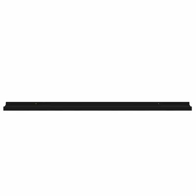Black curved or wavy shelf rail with small mounting holes