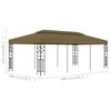 vidaXL Gazebo Taupe Powder-coated steel Large Decorative Inlays Gazebo