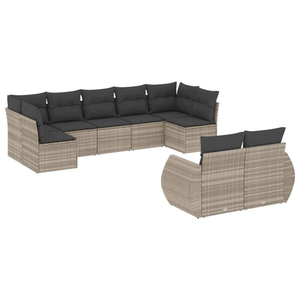 vidaXL Garden Sofa Set Light grey