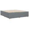 vidaXL Bed Frame Light gray Polyester, solid pine wood King Bed Frame