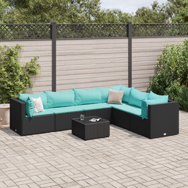 vidaXL Patio Lounge Set Black