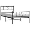 vidaXL Bed Frame Black Powder-Coated Steel Twin Bed Frame Rectangular
