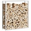 vidaXL Firewood Rack 43.3"x11"x45.7" Stainless Steel