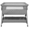 vidaXL Baby Bed With Mattress Light grey Linen fabric, mesh, iron