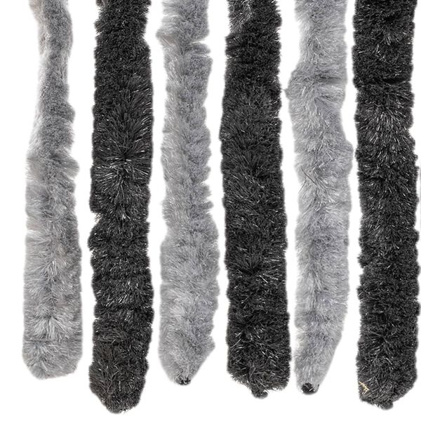 vidaXL Fly Curtain Grey and Black 39.4x90.6" Chenille