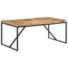 vidaXL Dining Table Natural wood, Black