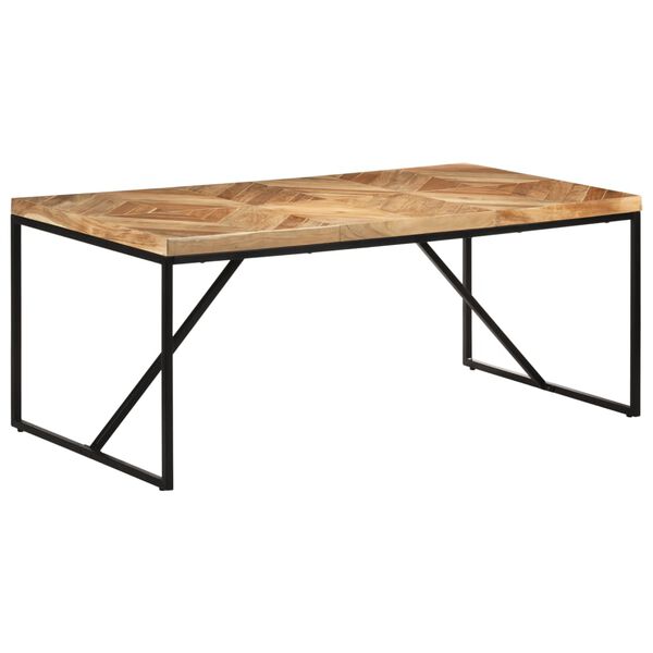 vidaXL Dining Table Natural wood, Black