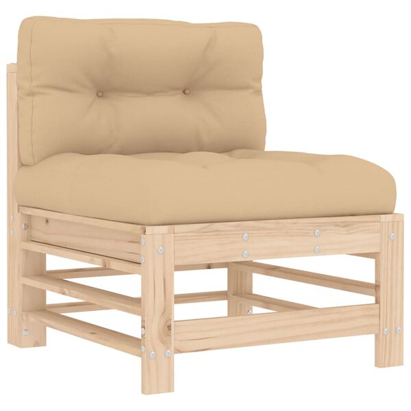 vidaXL Garden Lounge Set Beige Solid pinewood Medium Modular